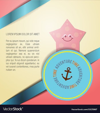 With summer and starfish vector image