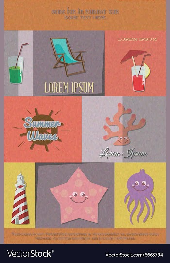 With summer and starfish vector image