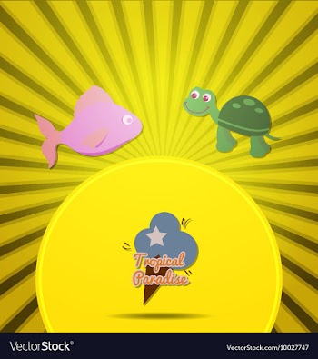 With summer and turtle vector image