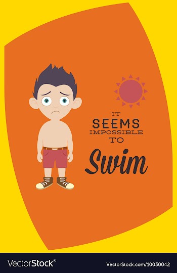 With swimming and people vector image