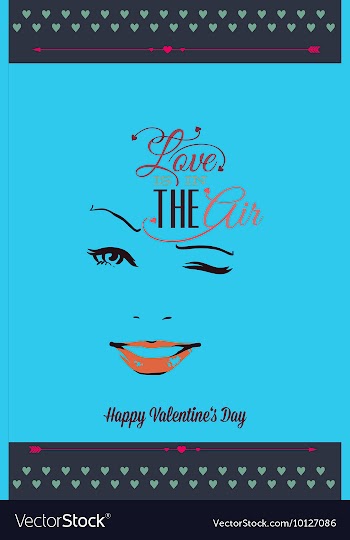 With text face eyes mouth and vector image