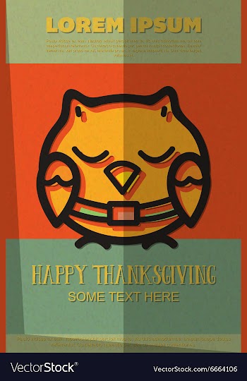 With thanksgiving and owl vector image