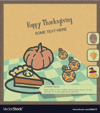 With thanksgiving and pumpkin pie vector image