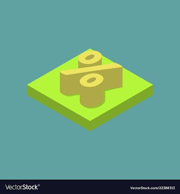 With the image of a mark percent business on the vector image