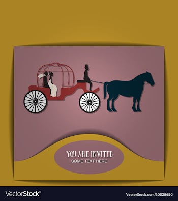 With wedding and carriage vector image
