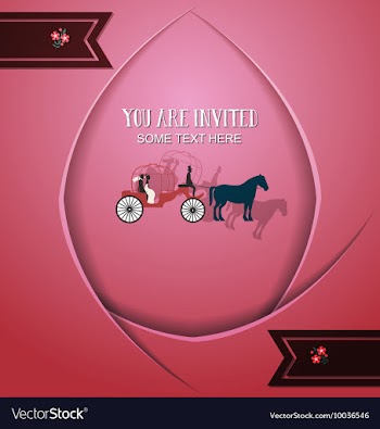 With wedding and carriage vector image