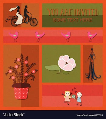 With wedding and flowers vector image