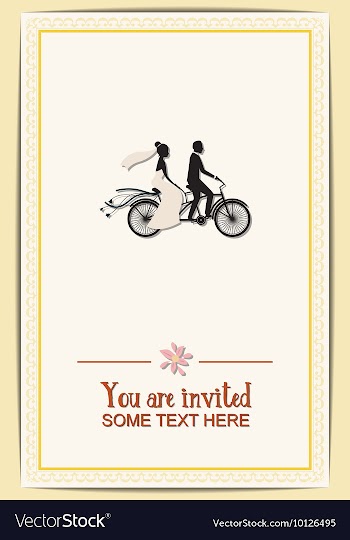 With wedding and wedding bike vector image