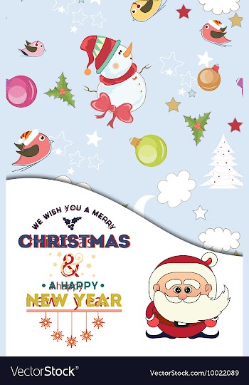 With winter elements and holiday elements vector image