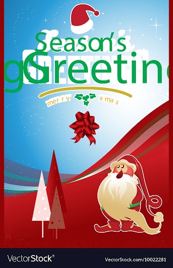 With winter elements and holiday elements vector image
