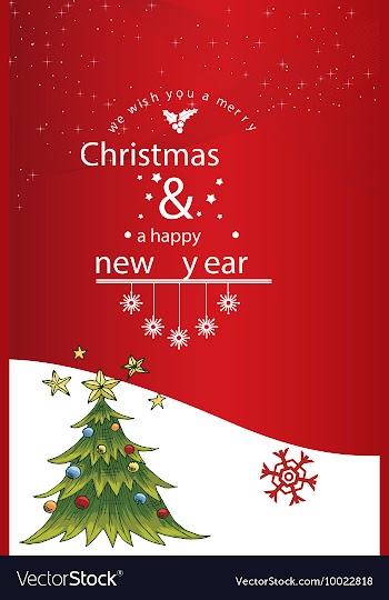 With winter elements and holiday elements vector image