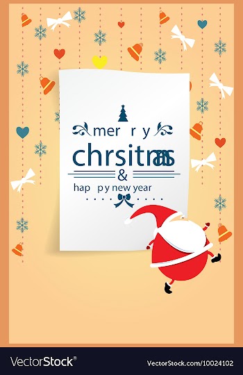 With winter elements and holiday elements vector image