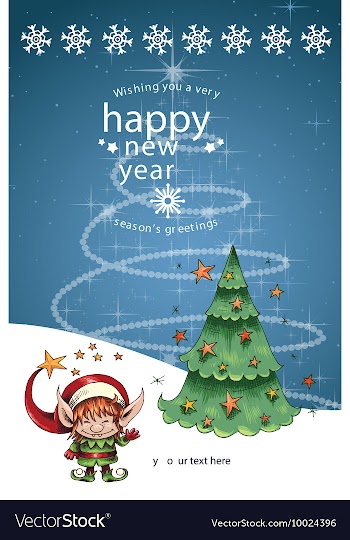With winter elements and holiday elements vector image