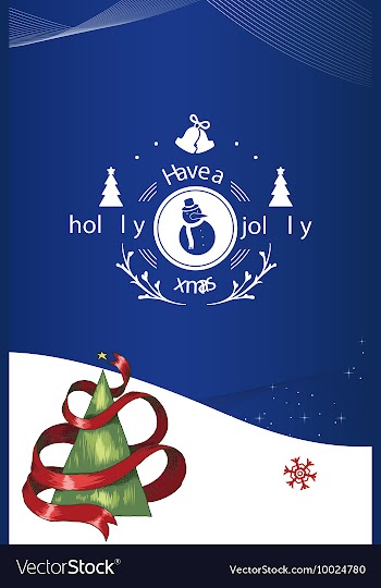 With winter elements and holiday elements vector image