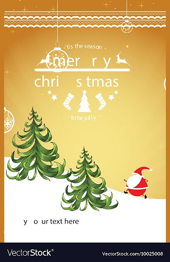 With winter elements and holiday elements vector image