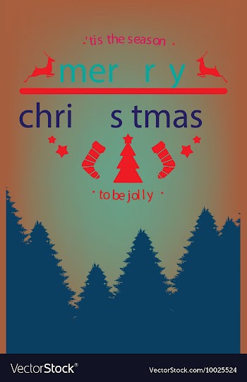 With winter elements and holiday elements vector image