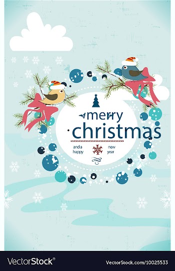 With winter elements and holiday elements vector image
