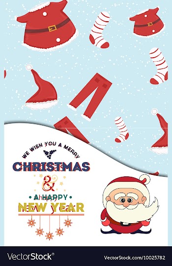 With winter elements and holiday elements vector image