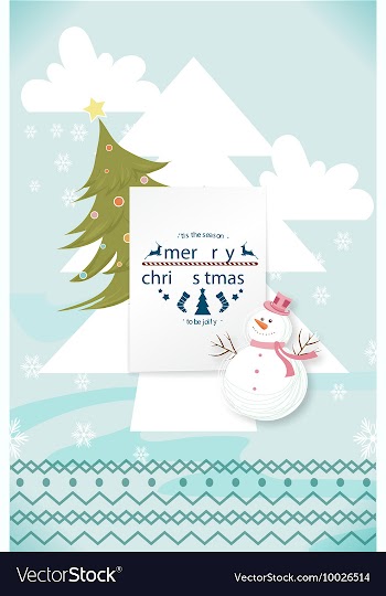With winter elements and holiday elements vector image