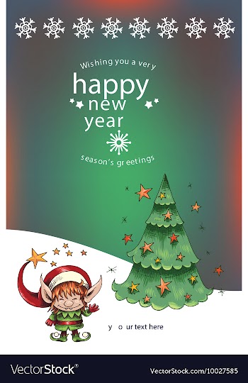 With winter elements and holiday elements vector image