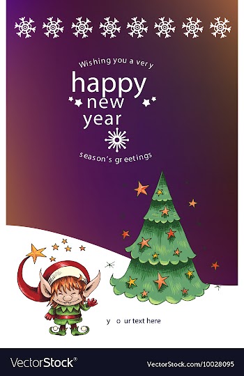 With winter elements and holiday elements vector image