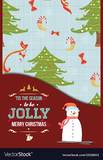 With winter elements and holiday elements vector image