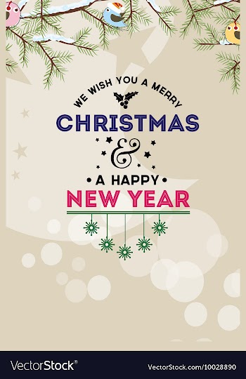 With winter elements and holiday elements vector image