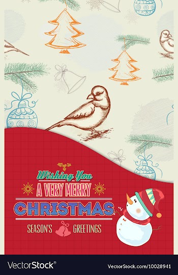 With winter elements and holiday elements vector image