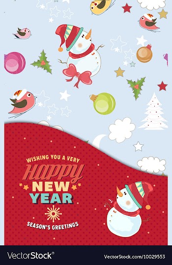 With winter elements and holiday elements vector image