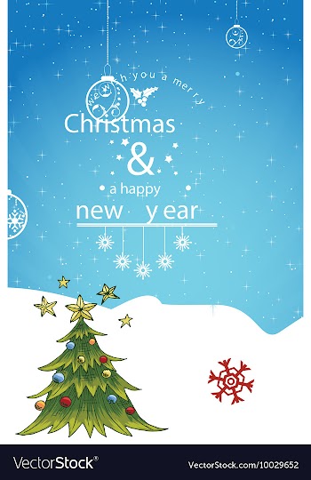 With winter elements and holiday elements vector image