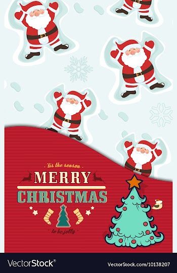 With winter elements and holiday elements vector image