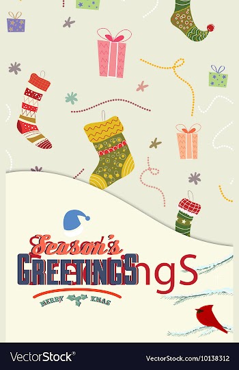 With winter elements and holiday elements vector image