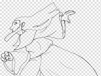 Wizard Line Art, sketch of man transparent background PNG clipart
