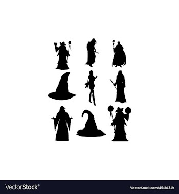 wizard set icon silhouette design