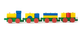 wodden colored toy train - bunte Holzeisenbahn