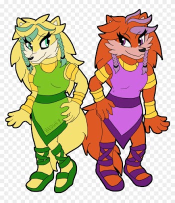 Wolf Aerial And Athena V - Cartoon