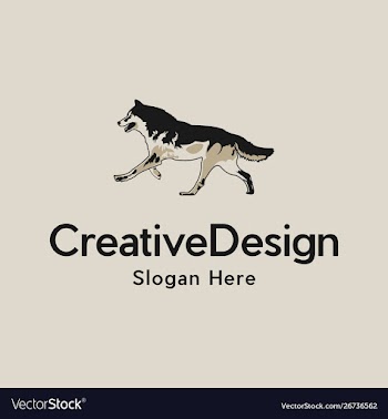 Wolf animal silhouette creative logo vector image