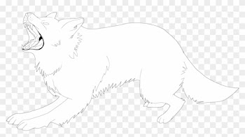 Wolf Drawing Outline For Kids - White Outline Of A Wolf