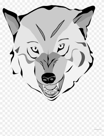 Wolf Face Animal Free Black White Clipart Images Clipartblack - Scary Wolf Shower Curtain