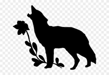 Wolf, Flowers, Flower Clipart, Searching, Clip Art, - Silhouette Of A Wolf Png