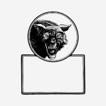 Wolf frame drawing, vintage animal | Free Photo - rawpixel