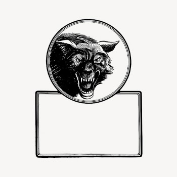 Wolf frame drawing, vintage animal | Free Vector - rawpixel