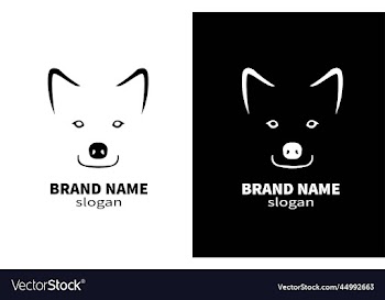 wolf head line art coyote logo design