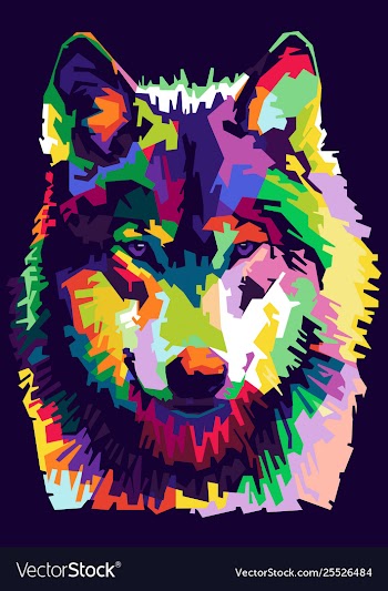 Wolf in pop art vector image