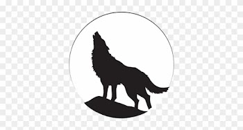 Wolf Moon 1 Gobo Projected Image - Wolf Silhouette