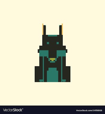 Wolf pixel graphic vector image