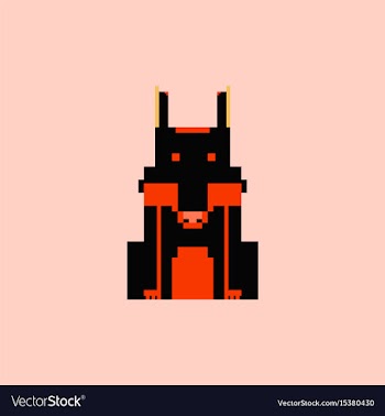Wolf pixel graphic vector image