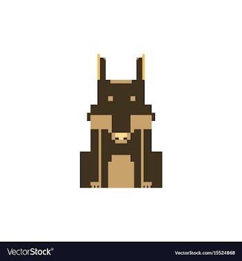Wolf pixel graphic vector image