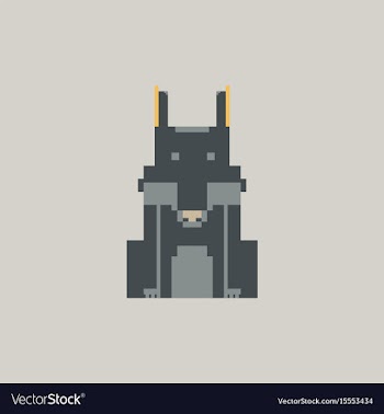 Wolf pixel graphic vector image