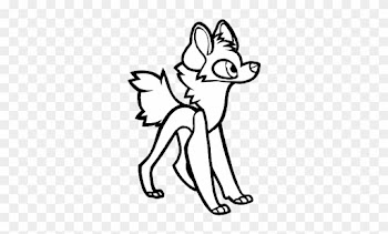 Wolf Pup Lineart Ms Paint For Kids - Wolf Pup Base Ms Paint